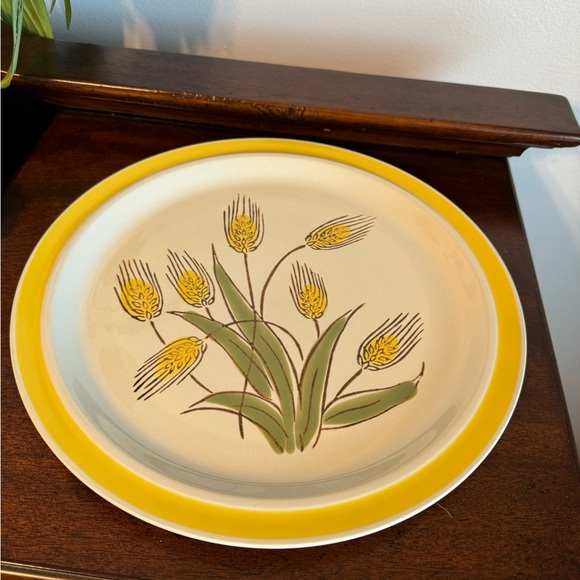 NATIONAL SILVER GOLD WHEAT PLATE STONEWARE JAPAN - Picture 6 of 7